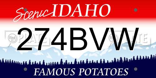 274BVW Idaho License Plate
