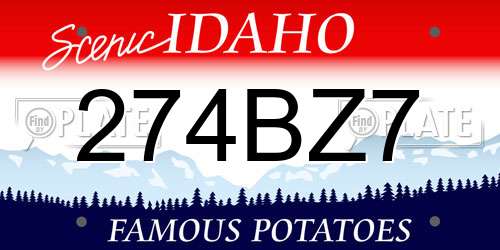 274BZ7 Idaho License Plate