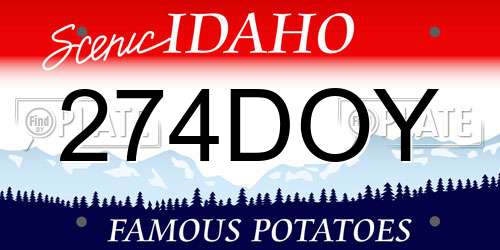 274DOY Idaho License Plate