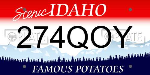 274QOY Idaho License Plate