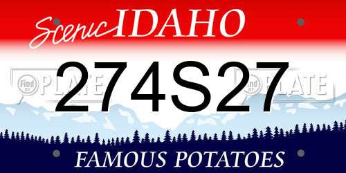 274S27 Idaho License Plate