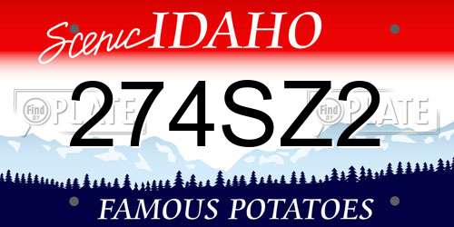 274SZ2 Idaho License Plate
