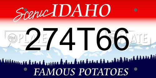 274T66 Idaho License Plate