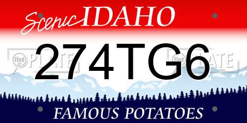 274TG6 Idaho License Plate