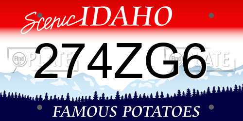 274ZG6 Idaho License Plate