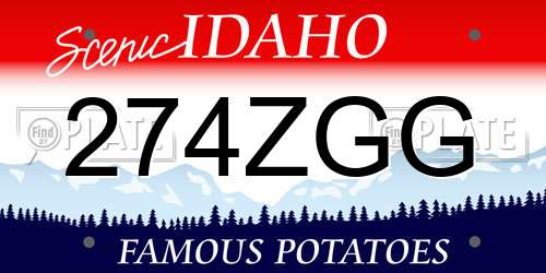 274ZGG Idaho License Plate