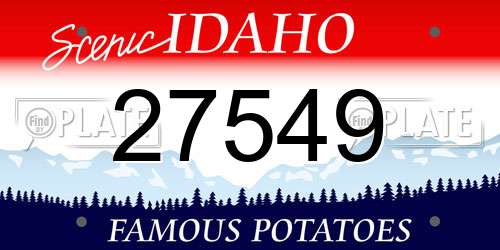 27549 Idaho License Plate