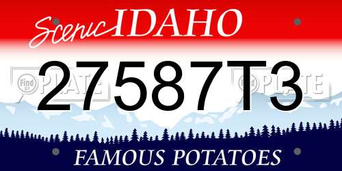 27587T3 Idaho License Plate