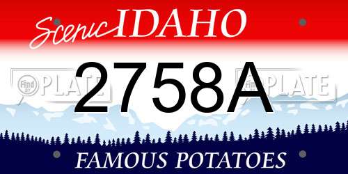 2758A Idaho License Plate