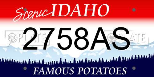 2758AS Idaho License Plate