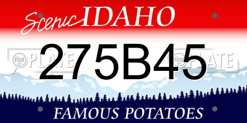 275B45 Idaho License Plate