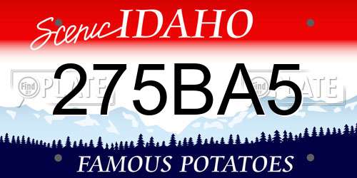 275BA5 Idaho License Plate