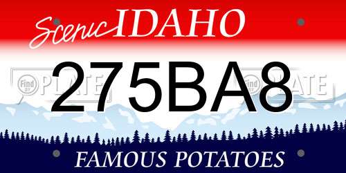 275BA8 Idaho License Plate