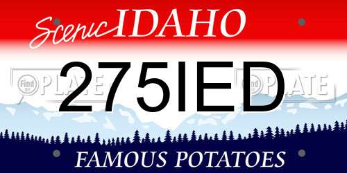 275IED Idaho License Plate