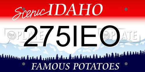 275IEO Idaho License Plate