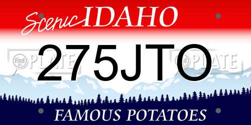 275JTO Idaho License Plate