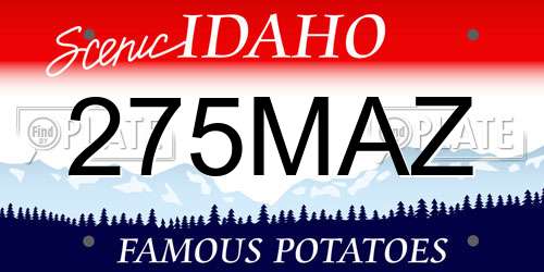 275MAZ Idaho License Plate