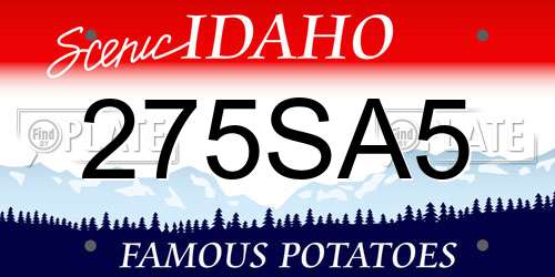 275SA5 Idaho License Plate