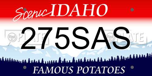 275SAS Idaho License Plate