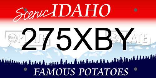 275XBY Idaho License Plate