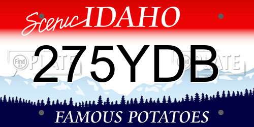 275YDB Idaho License Plate