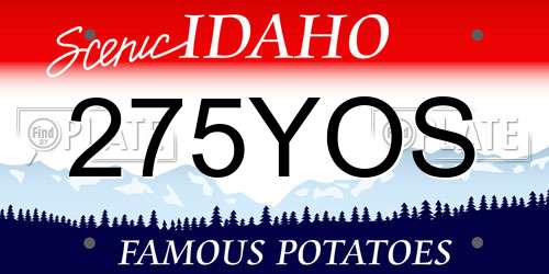 275YOS Idaho License Plate