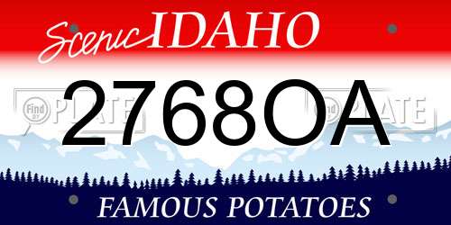 2768OA Idaho License Plate