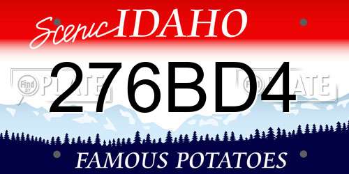 276BD4 Idaho License Plate