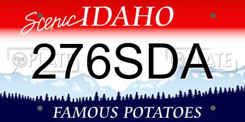 276SDA Idaho License Plate