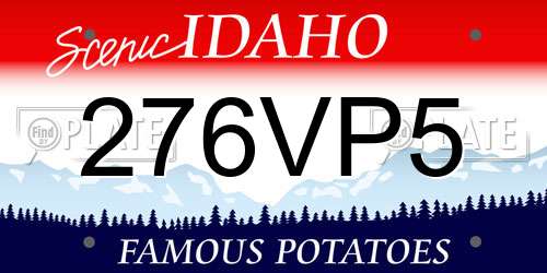 276VP5 Idaho License Plate