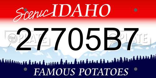 27705B7 Idaho License Plate
