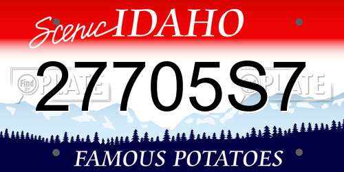 27705S7 Idaho License Plate