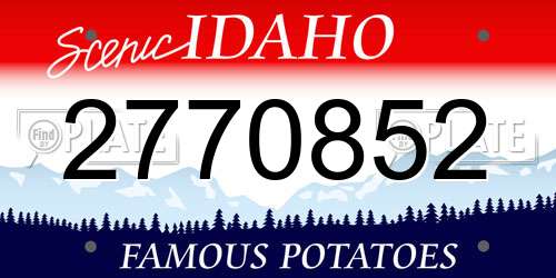 2770852 Idaho License Plate
