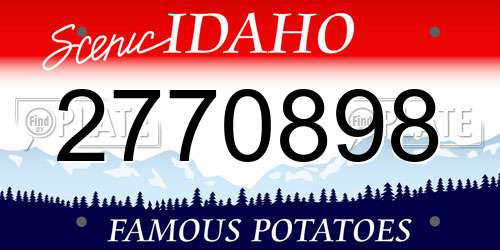 2770898 Idaho License Plate