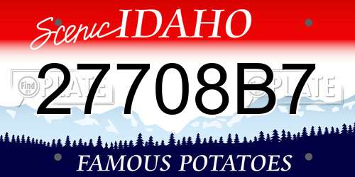 27708B7 Idaho License Plate