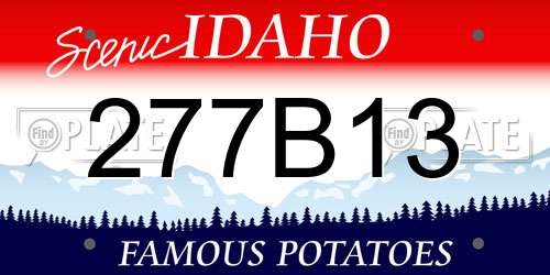 277B13 Idaho License Plate