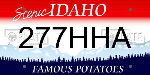 277HHA Idaho License Plate