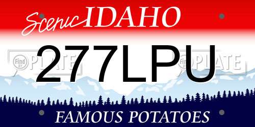 277LPU Idaho License Plate