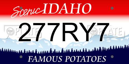 277RY7 Idaho License Plate