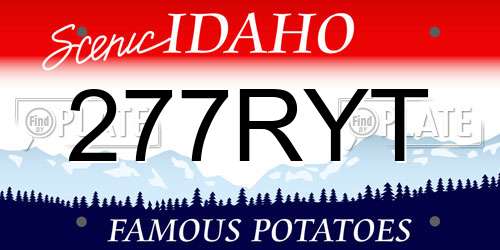 277RYT Idaho License Plate