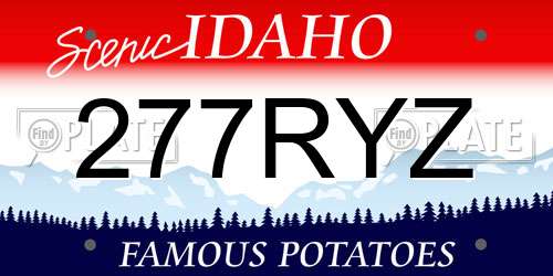 277RYZ Idaho License Plate