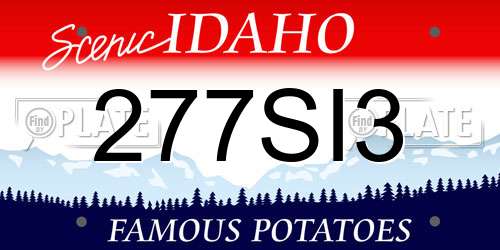 277SI3 Idaho License Plate