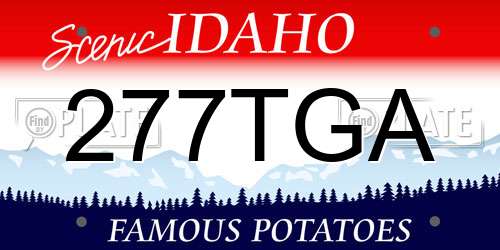 277TGA Idaho License Plate