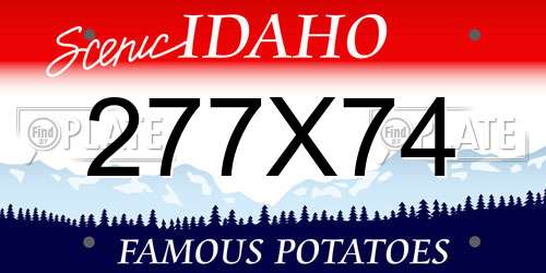 277X74 Idaho License Plate