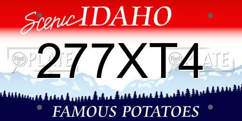277XT4 Idaho License Plate