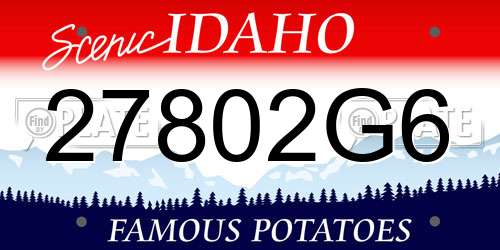27802G6 Idaho License Plate