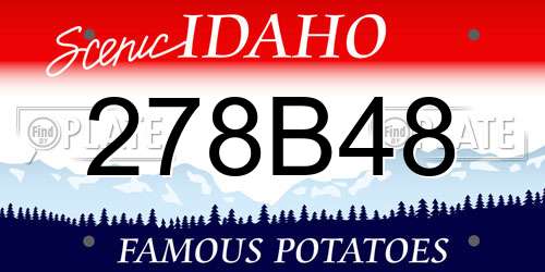 278B48 Idaho License Plate