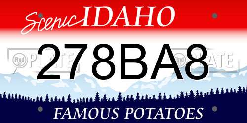 278BA8 Idaho License Plate