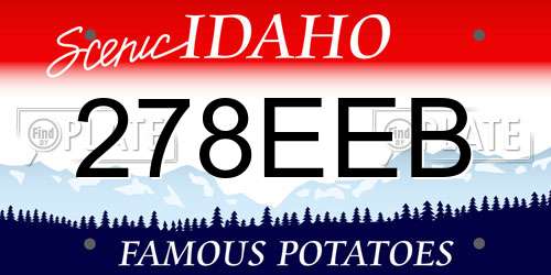 278EEB Idaho License Plate