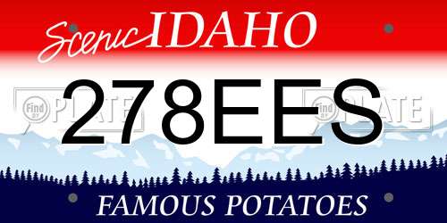 278EES Idaho License Plate